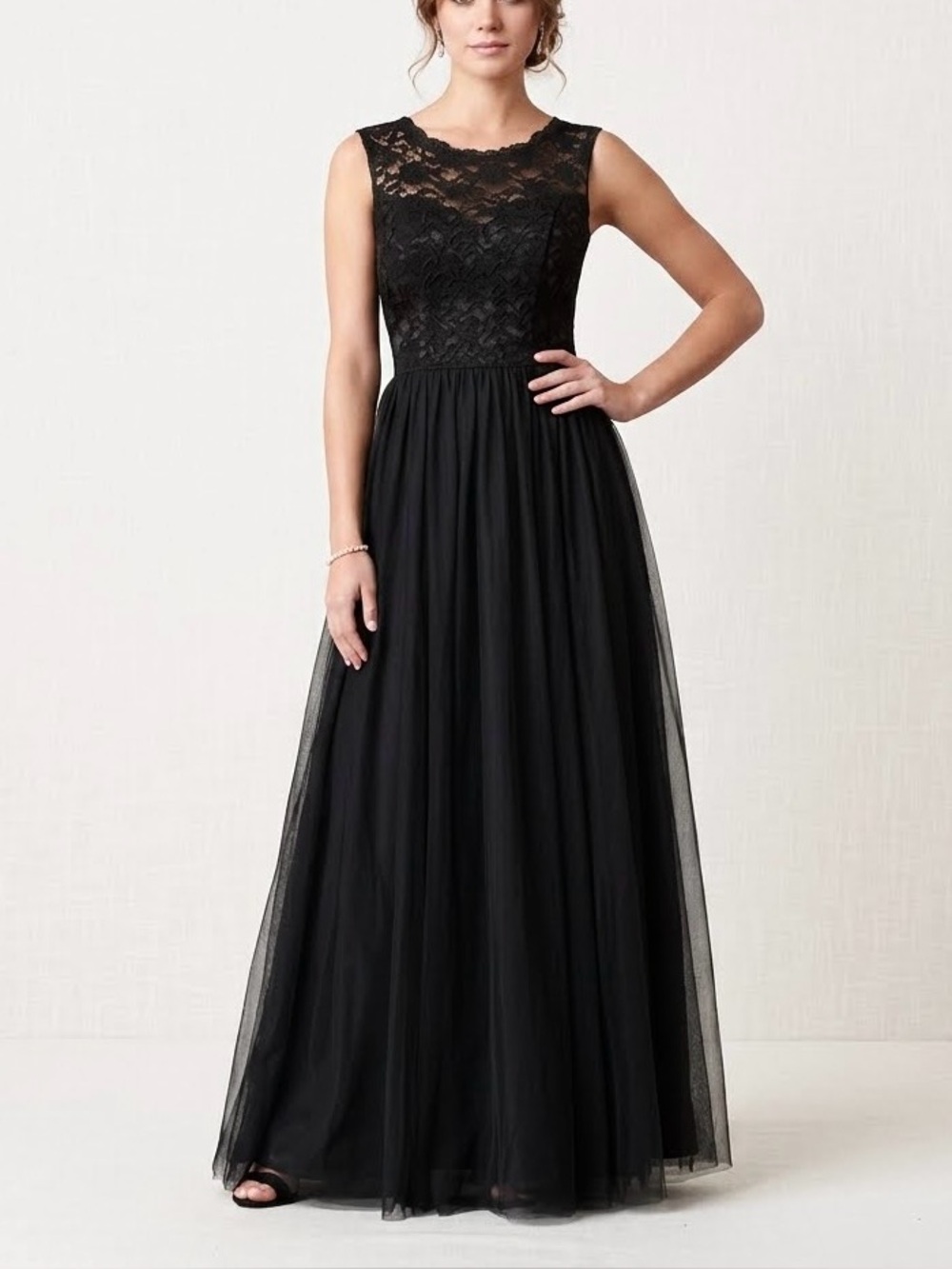 Morilee by Madeline Gardner Long Formal Gown Dress Size 12 Black Elegant Luxury - Picture 1 of 16